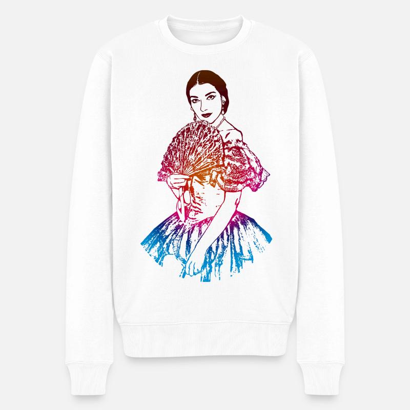 La traviata: Maria Callas als Violetta Valéry - Männer Premium Bio Pullover - Weiß