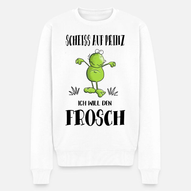 Scheiss auf Prinz - Männer Premium Bio Pullover - Weiß