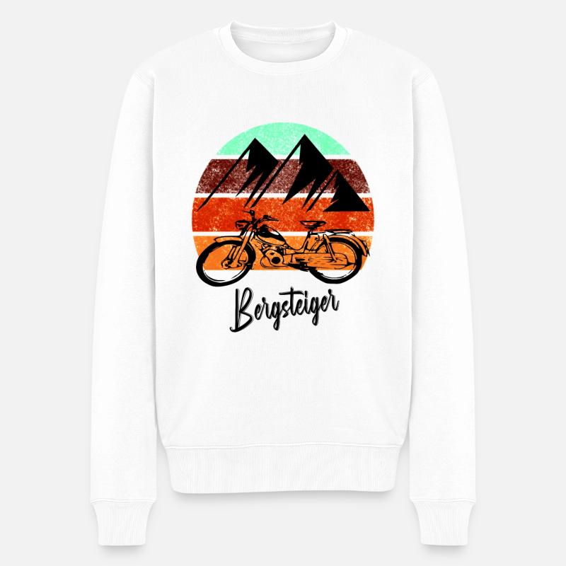 Zündapp Bergsteiger MD 25 Mofa Kult - Männer Premium Bio Pullover - Weiß