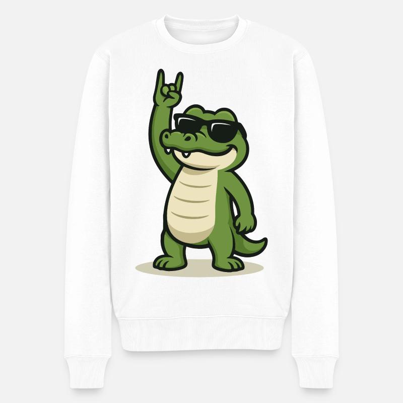 Rockin' Croc - Männer Premium Bio Pullover - Weiß
