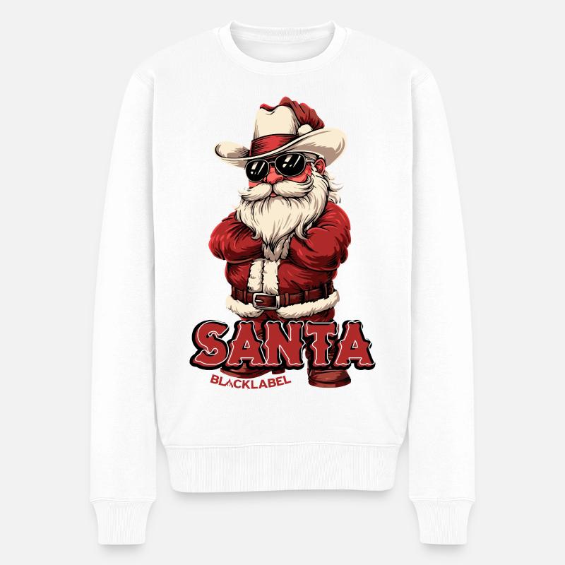 Badass-Santa-by-BlackLabel - Pull Premium bio Homme - blanc