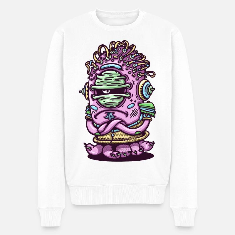 Créature extraterrestre rose de l’espace - Pull Premium bio Homme - blanc