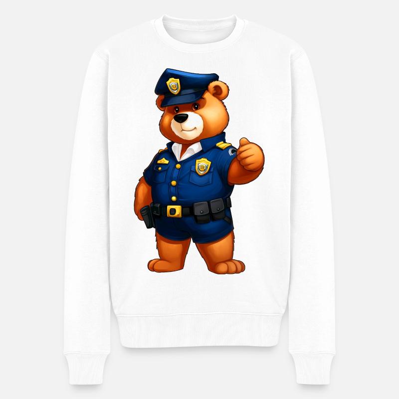 Polizei Bären - Männer Premium Bio Pullover - Weiß