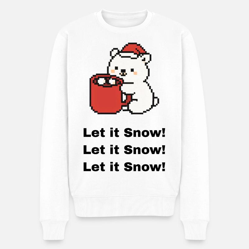 süßer Eisbär - Männer Premium Bio Pullover - Weiß