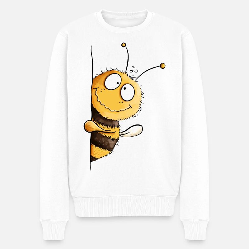 Abeille Espiègle Coucou - Pull Premium bio Homme - blanc