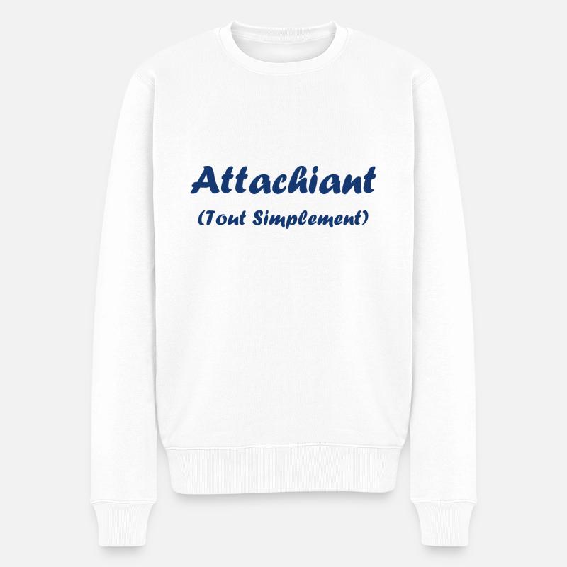 Attachiant - Pull Premium bio Homme - blanc