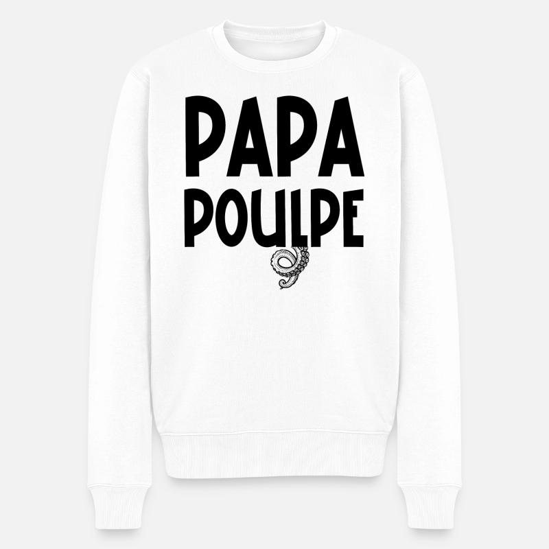 papa poulpe - Pull Premium bio Homme - blanc