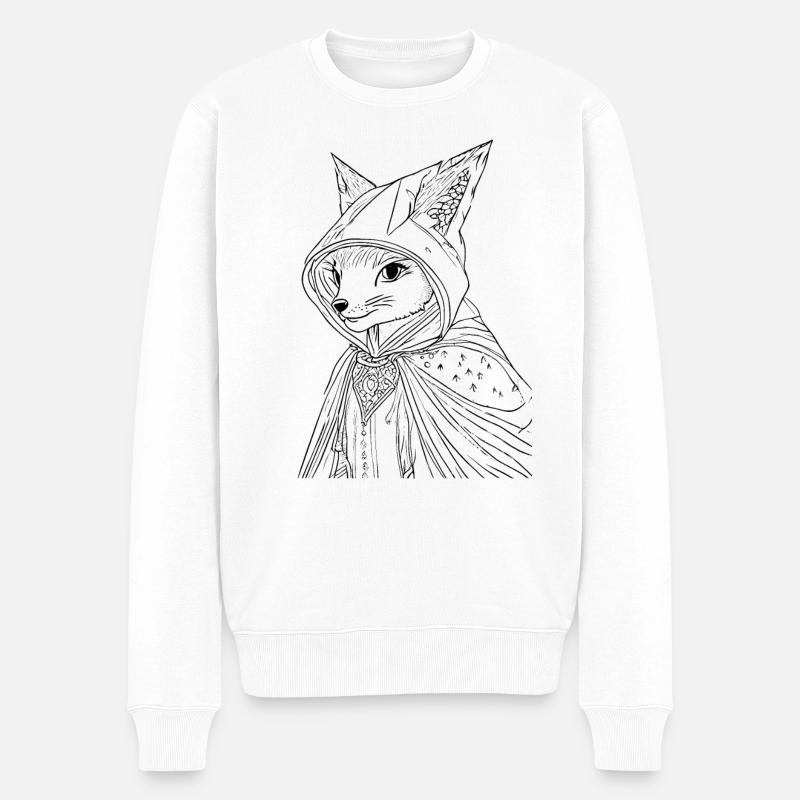 Vagabond énigmatique : Sarcelle - Pull Premium bio Homme - blanc