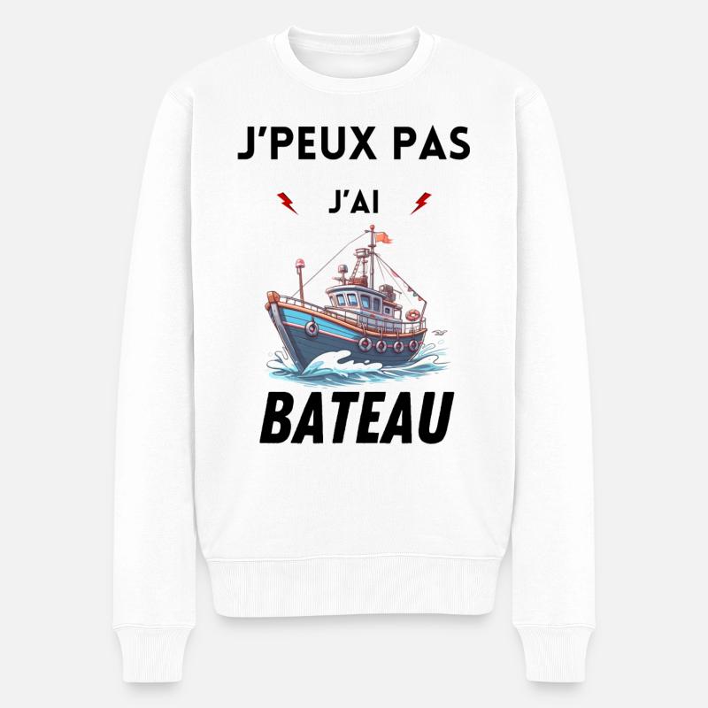 Je peux pas j ai BATEAU - Pull Premium bio Homme - blanc