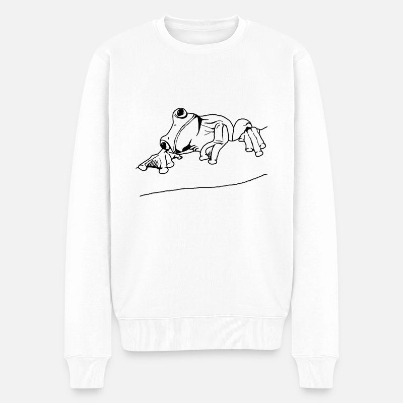 Frosch - Männer Premium Bio Pullover - Weiß
