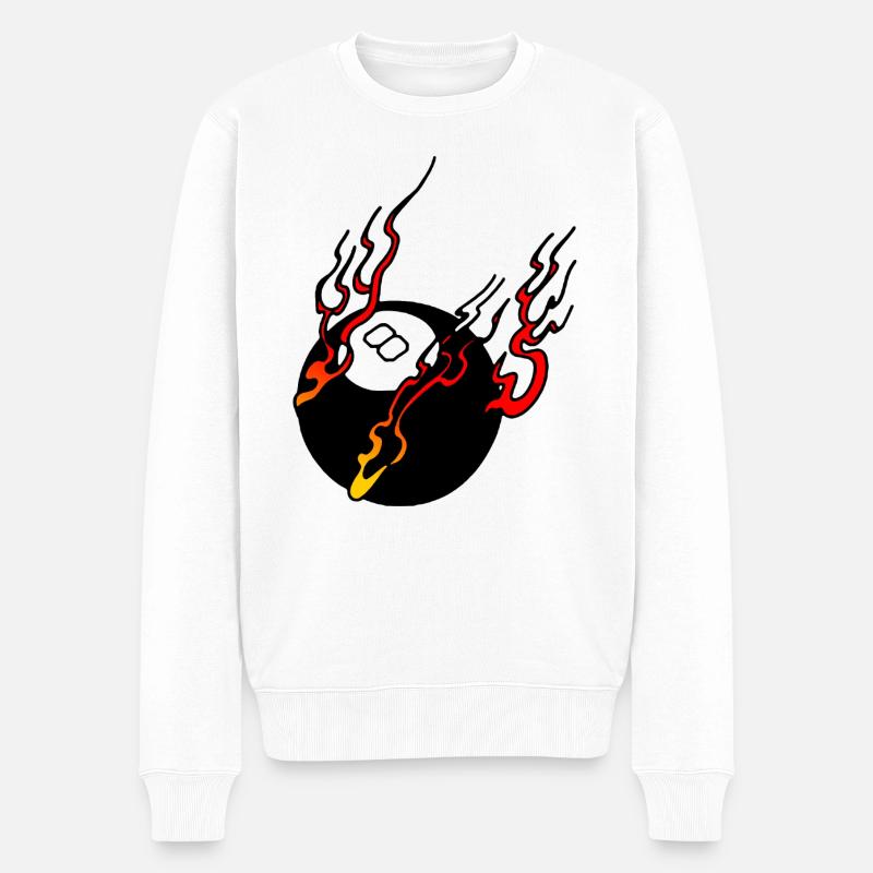 8 Ball - BALL POOL - Männer Premium Bio Pullover - Weiß
