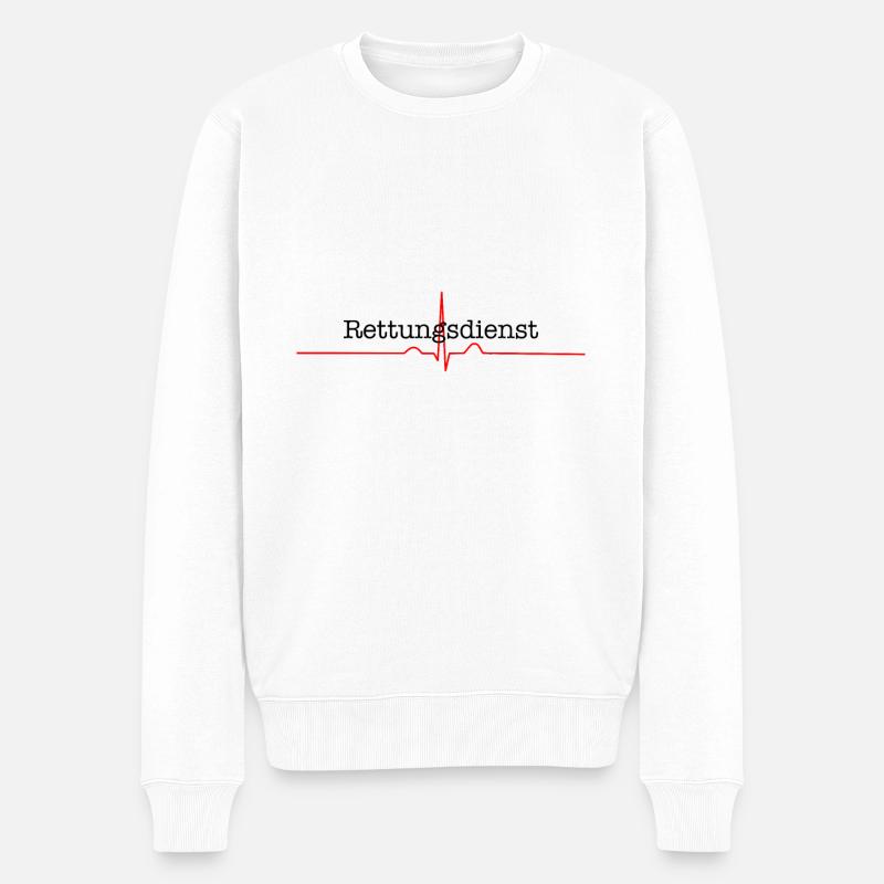 Rettungsdienst Notfallsanitäter Notarzt Sanitäter - Männer Premium Bio Pullover - Weiß