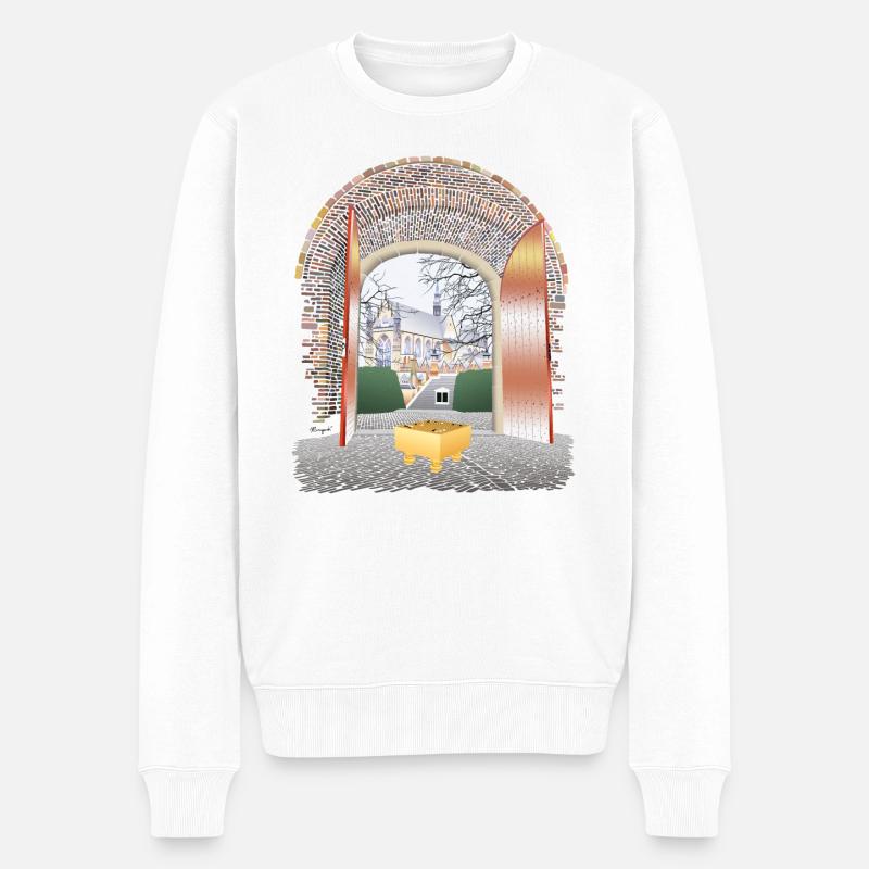 Porte d’entrée de Leiden - Pull Premium bio Homme - blanc