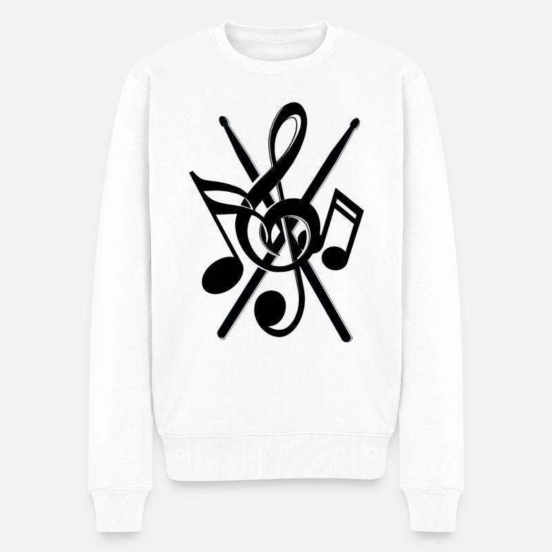 Drumsticks Noten - Männer Premium Bio Pullover - Weiß