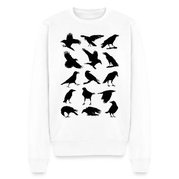 Corbeaux, corbeaux, oiseaux, corbeaux, corvus, corbeau aux choux - Pull Premium bio Homme - blanc - Devant - Thijin (182cm)