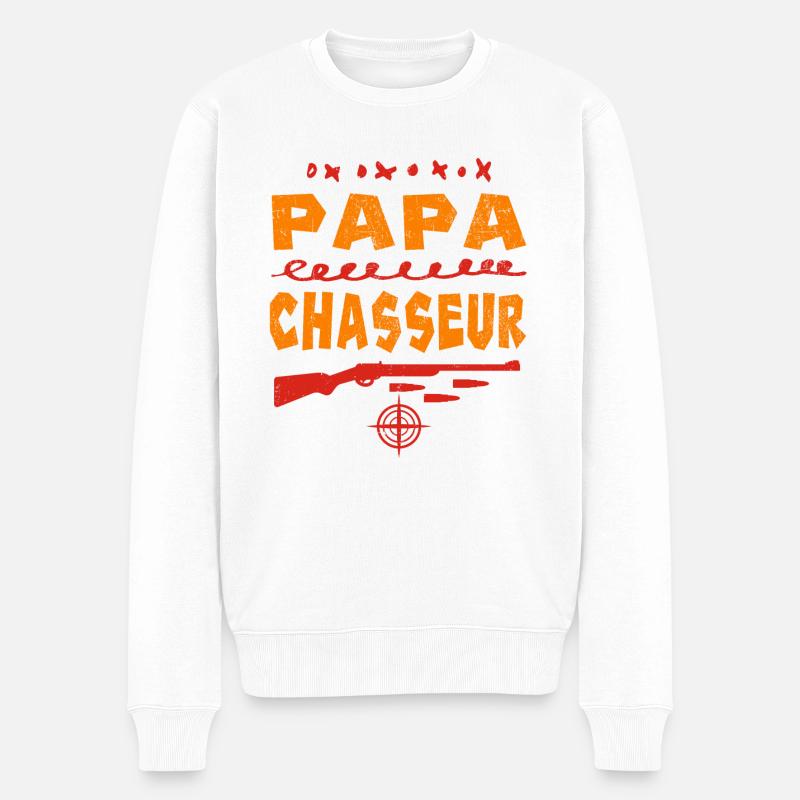 Papa Chasseur - Pull Premium bio Homme - blanc