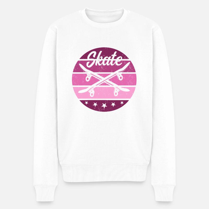 Skateboard - Männer Premium Bio Pullover - Weiß