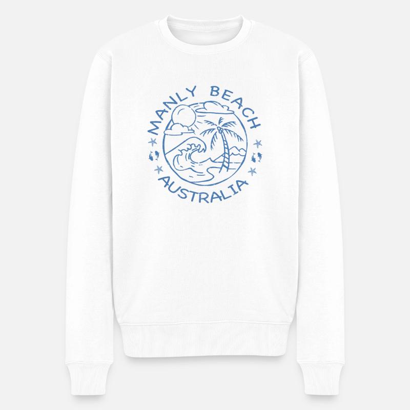 PLAGE DE MANLY AUSTRALIE - Pull Premium bio Homme - blanc