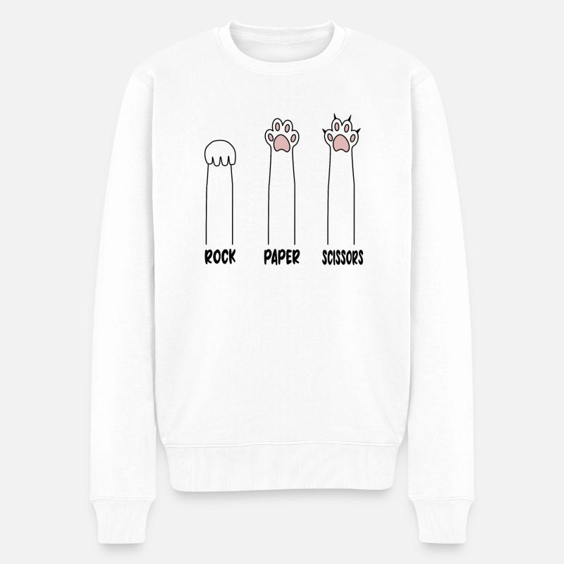 ROCK PAPER SCISSORS - Männer Premium Bio Pullover - Weiß
