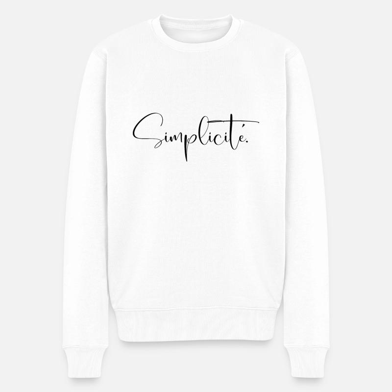 Simplicite - Männer Premium Bio Pullover - Weiß
