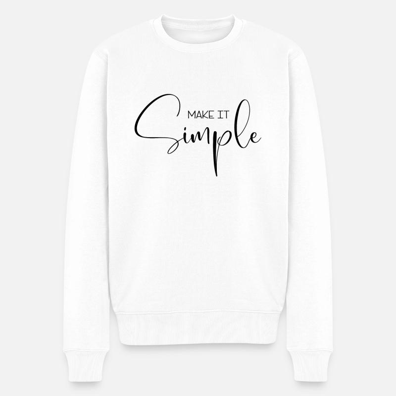 Make it Simple - Männer Premium Bio Pullover - Weiß