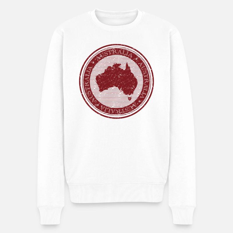 Australia - Männer Premium Bio Pullover - Weiß