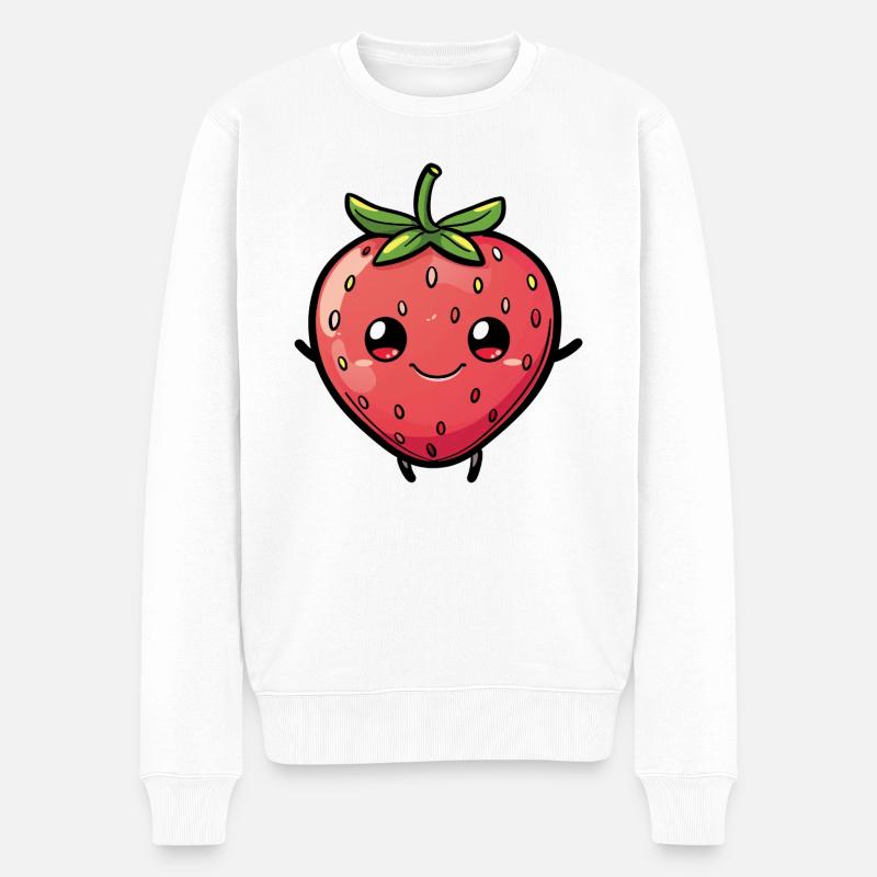 Strawberry - Männer Premium Bio Pullover - Weiß