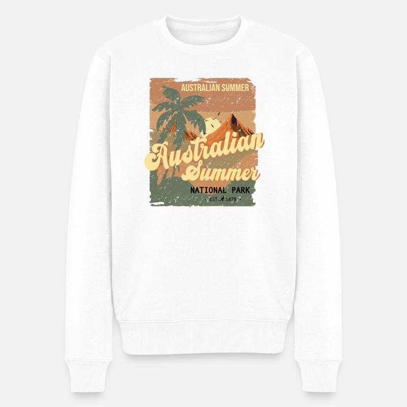 Australian Summer - Männer Premium Bio Pullover - Weiß