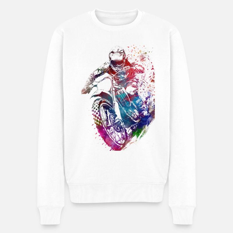Courses automobiles #motor #sport - Pull Premium bio Homme - blanc