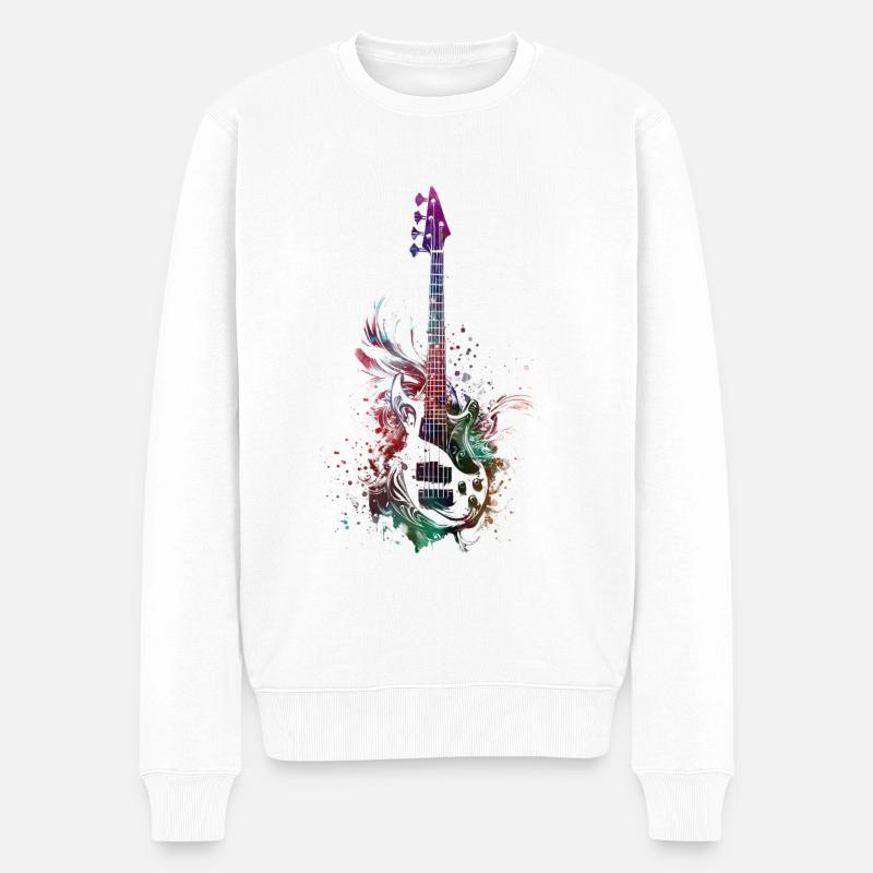 Musique guitare basse - Pull Premium bio Homme - blanc