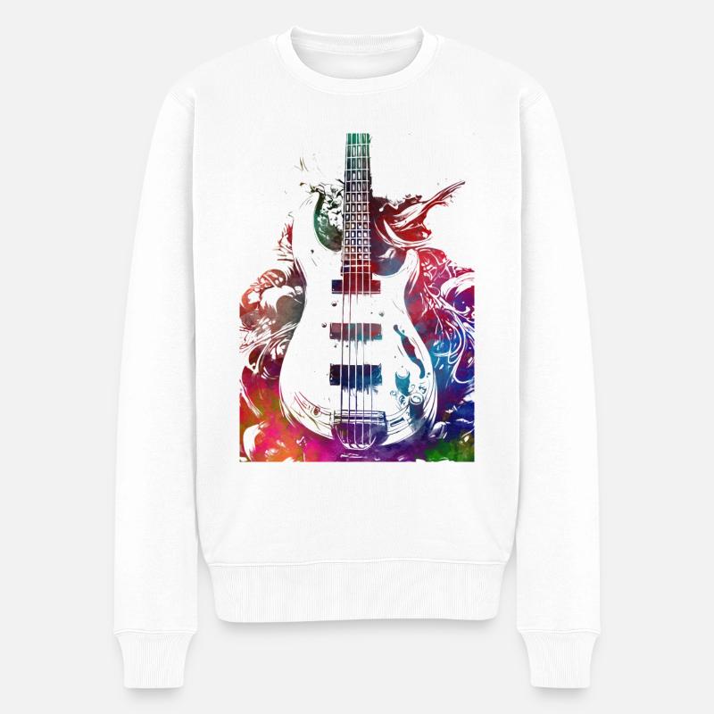 Musique guitare basse - Pull Premium bio Homme - blanc