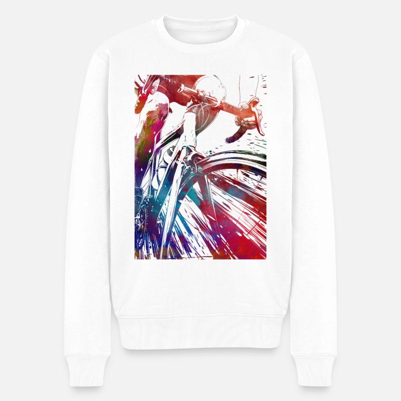 Sport und Radfahren Kunst - Männer Premium Bio Pullover - Weiß