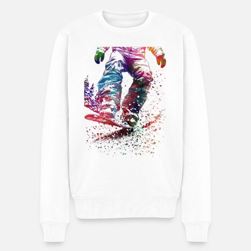 Snowboard sport art #snowboard - Pull Premium bio Homme - blanc