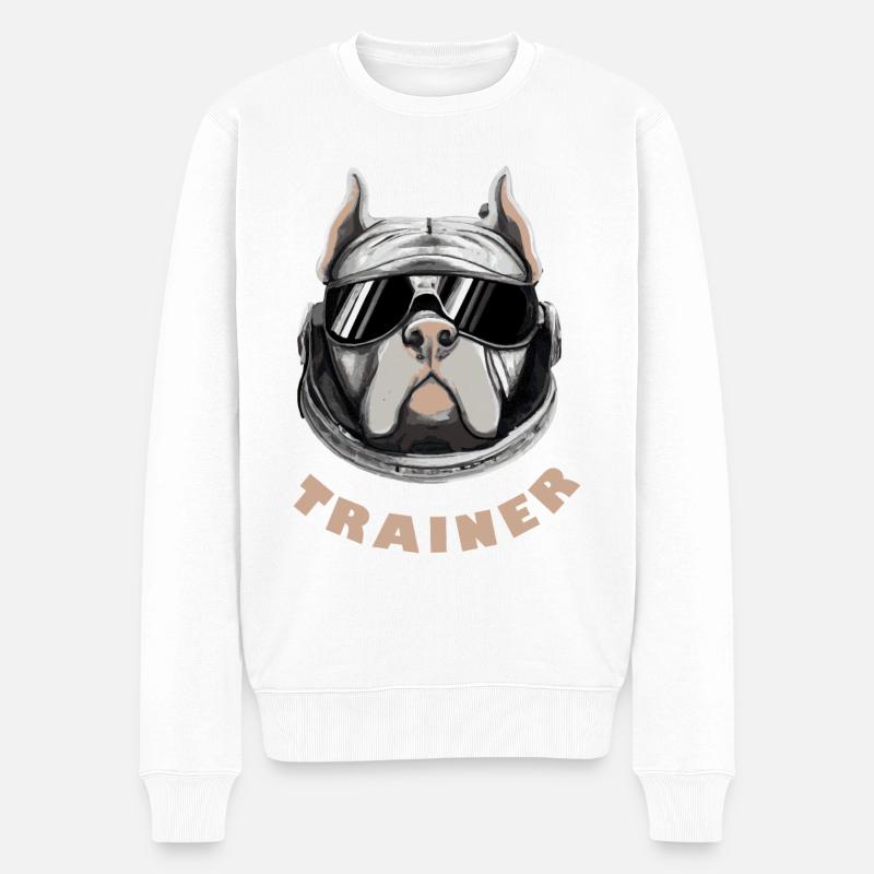 Pitbull Retro Sneakers Dog Terrier - Pull Premium bio Homme - blanc