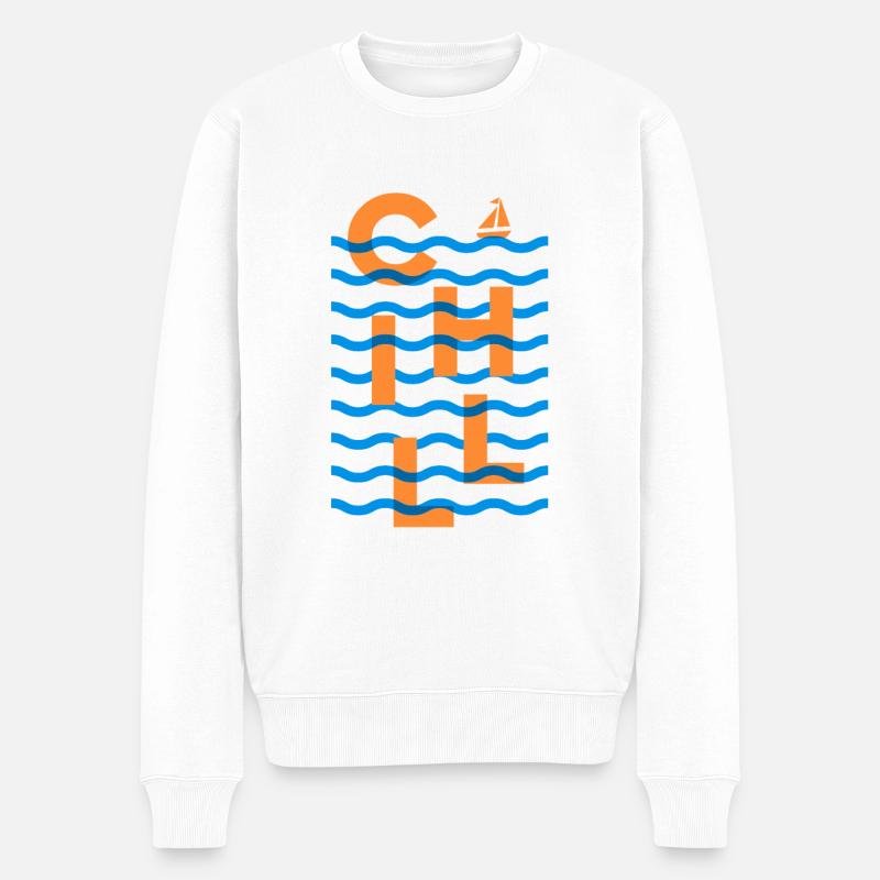 Sommerkälte - Männer Premium Bio Pullover - Weiß