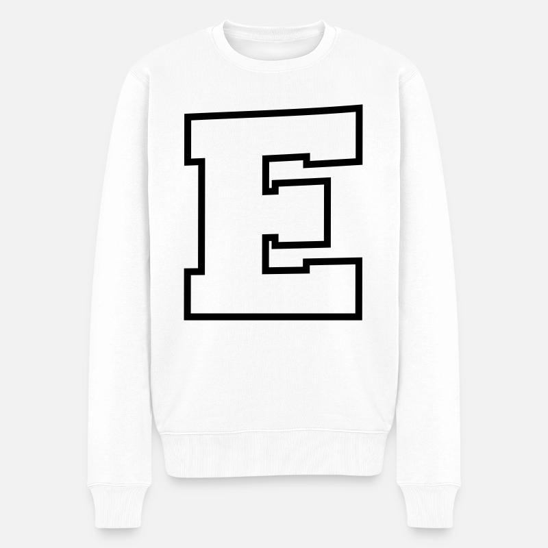 lettre E - Pull Premium bio Homme - blanc