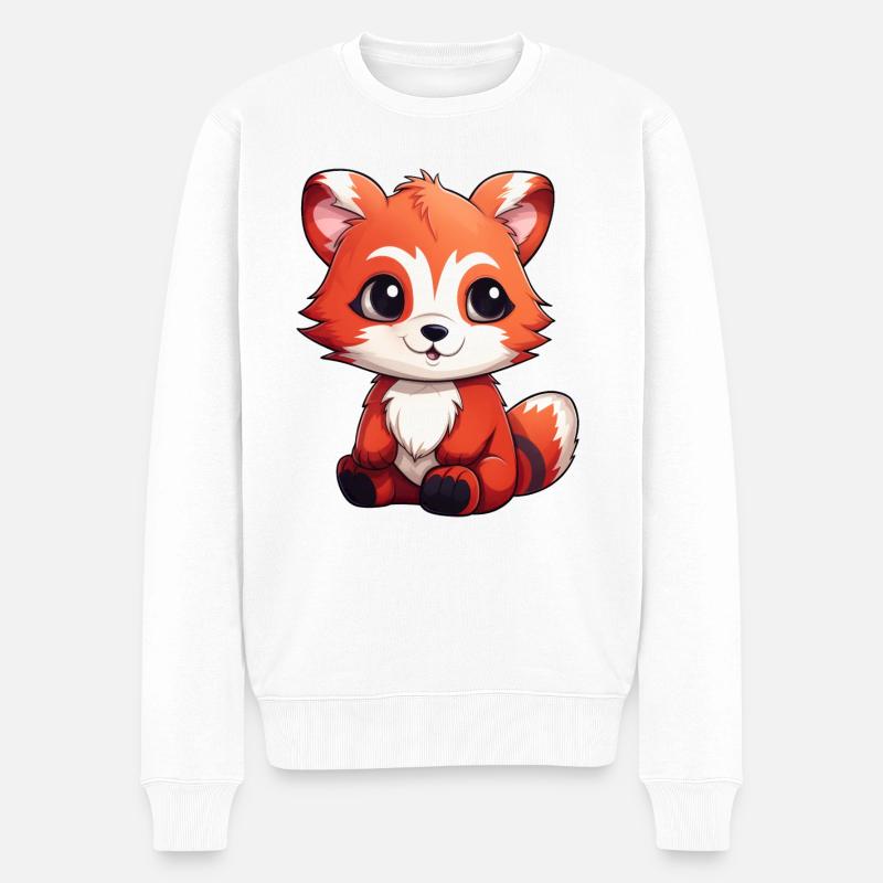 Roter Panda kleiner Panda - Männer Premium Bio Pullover - Weiß