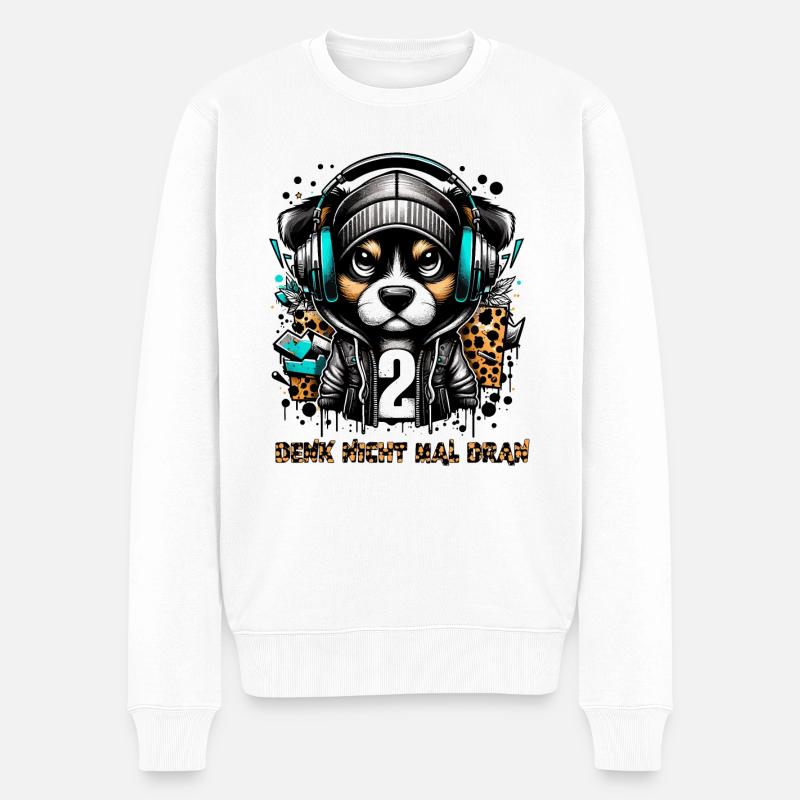 DON'T EVEN THINK ABOUT IT - Men's Premium Organic Jumper - white