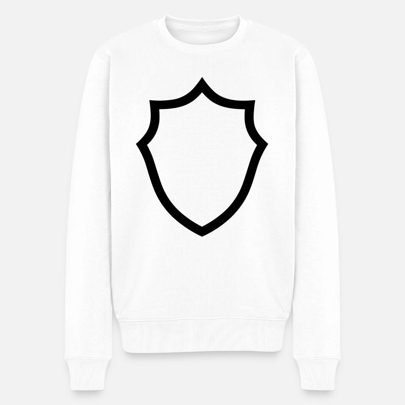 Schild - Männer Premium Bio Pullover - Weiß