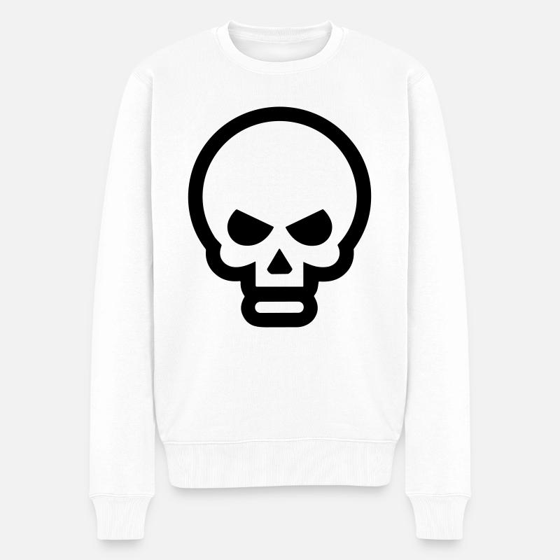 Schädel - Männer Premium Bio Pullover - Weiß