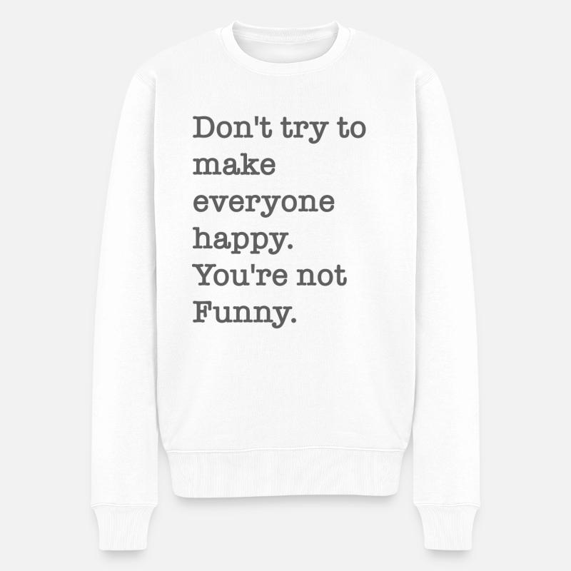 Funny - Männer Premium Bio Pullover - Weiß