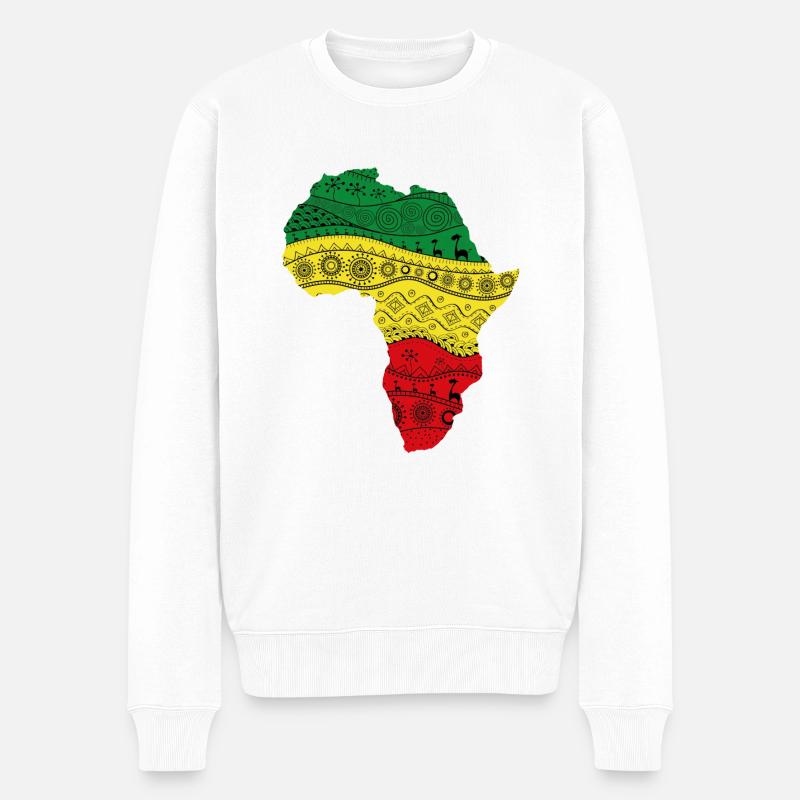 Africa map - Männer Premium Bio Pullover - Weiß