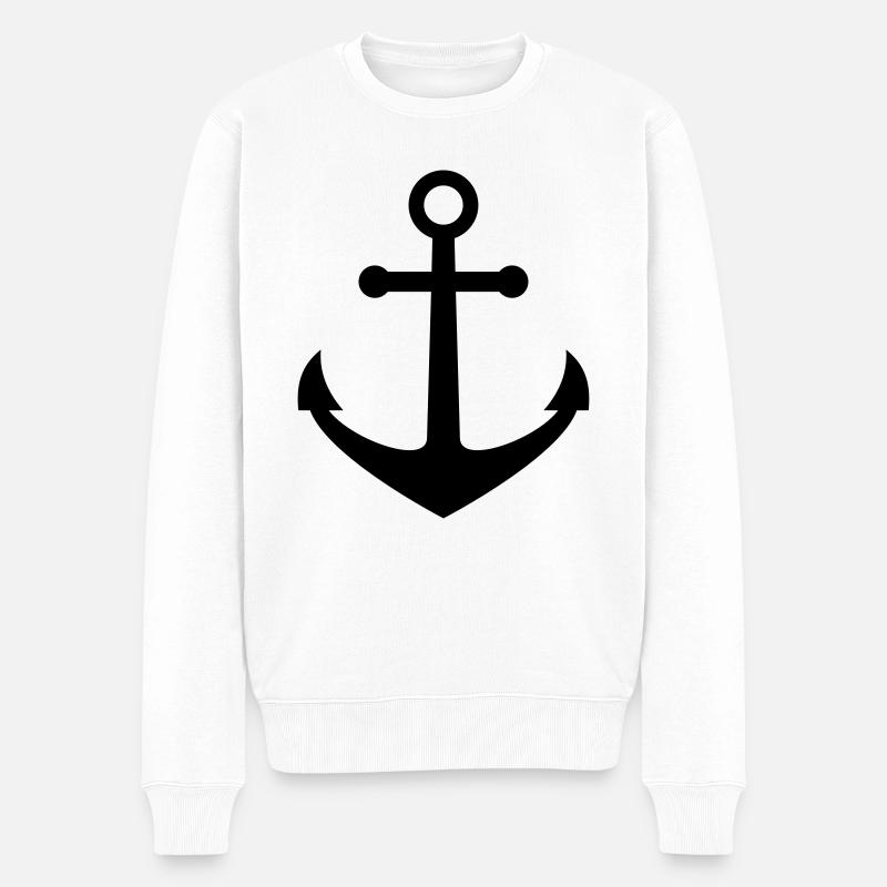 Anker - Männer Premium Bio Pullover - Weiß