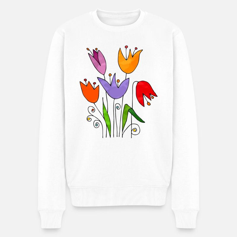 Fleur - Pull Premium bio Homme - blanc