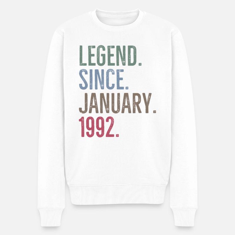 Legende seit Januar 1992 - Männer Premium Bio Pullover - Weiß