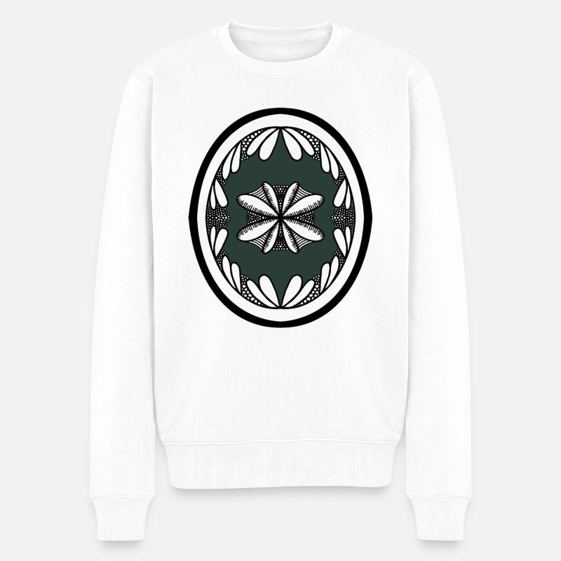 Antikes Mandala - Männer Premium Bio Pullover - Weiß