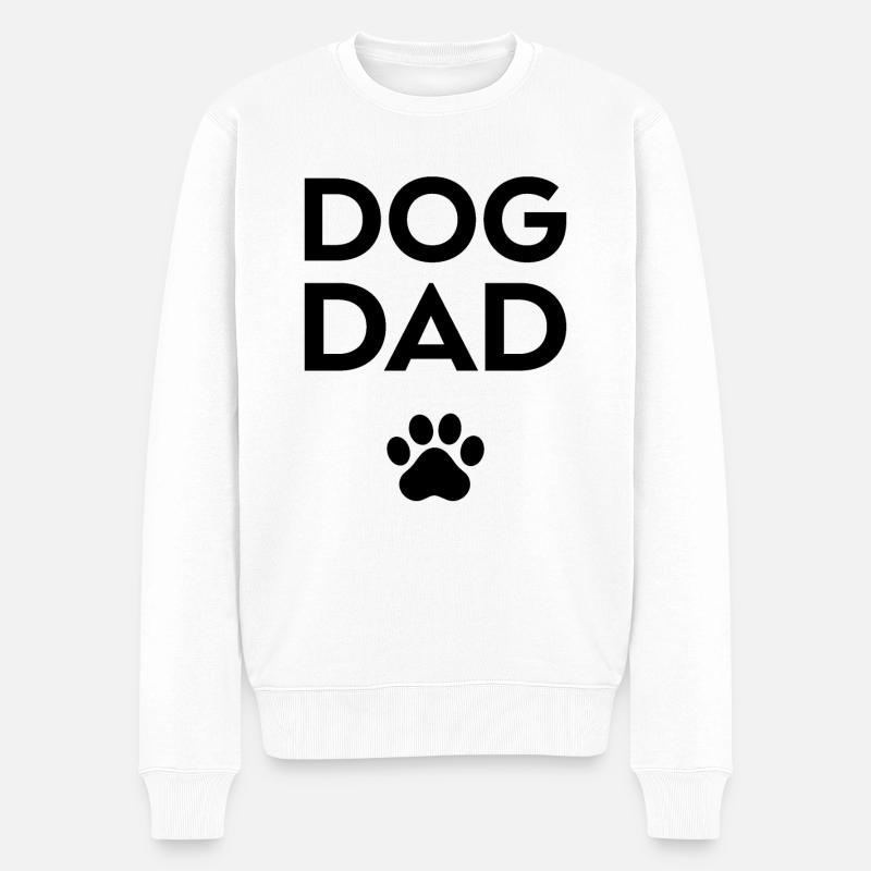Hund Papa - Männer Premium Bio Pullover - Weiß