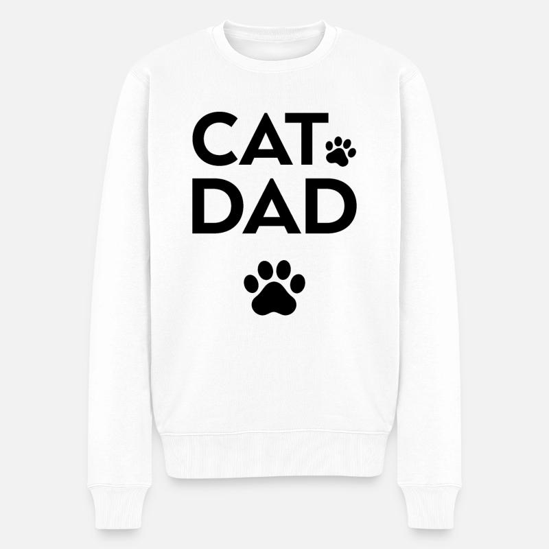 Papa chat - Pull Premium bio Homme - blanc