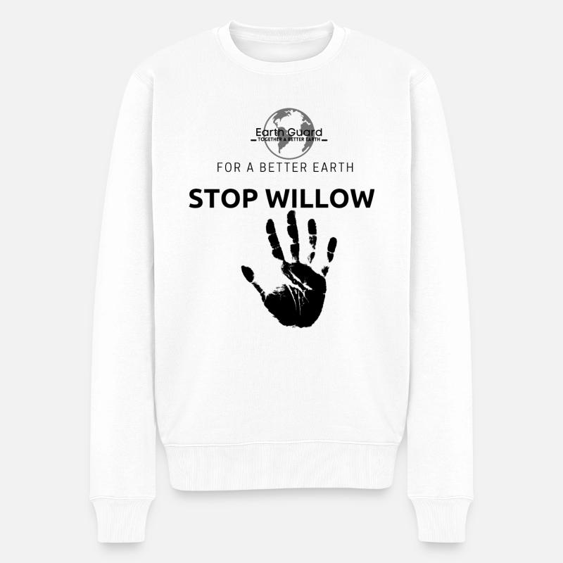 Stop Willow Project - Männer Premium Bio Pullover - Weiß