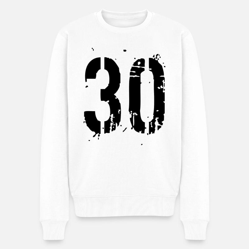 30 Nombre 30 - Pull Premium bio Homme - blanc